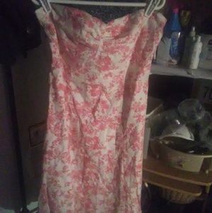 Pink and white dress